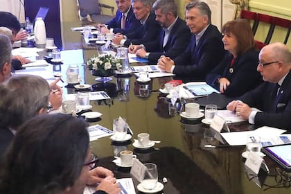 Macri, en la mañana de ayer, con el gabinete