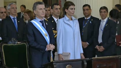 Macri junto a Juliana Awada, en el tedeum
