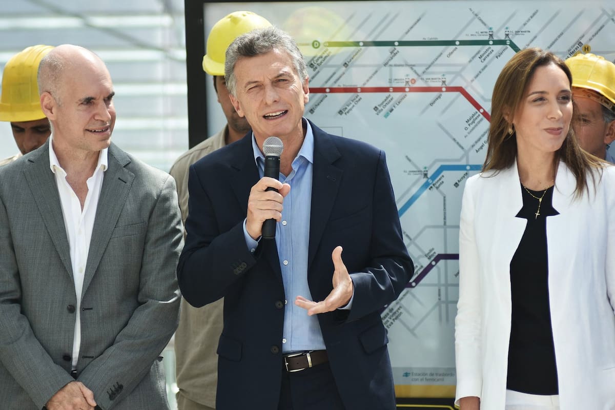 Macri junto a Vidal y Larreta en 2017