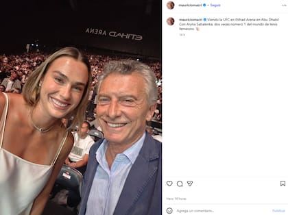 Macri sorprendió a las redes sociales con una selfie junto a Sabalenka