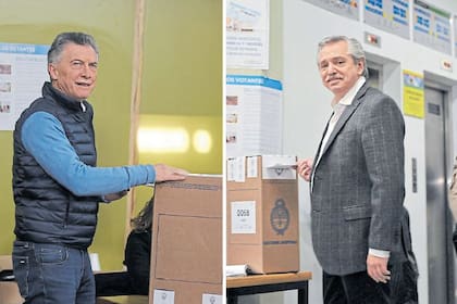 Macri y Fernández, durante la votación en las PASO
