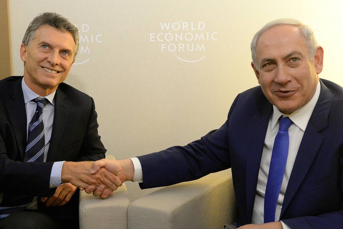 Macri y Netanyahu el 21 de enero del 2016 durante el Foro Económico Mundial