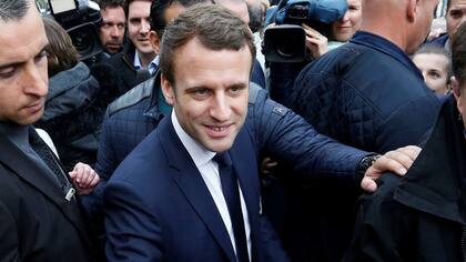 Macron, ayer, en Rodez