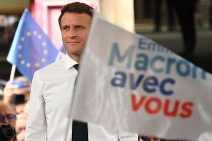 Macron, durante un acto de campaña en Figeac, en el sur de Francia