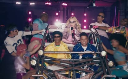Madonna junto a Ronaldo y Ronaldinho
