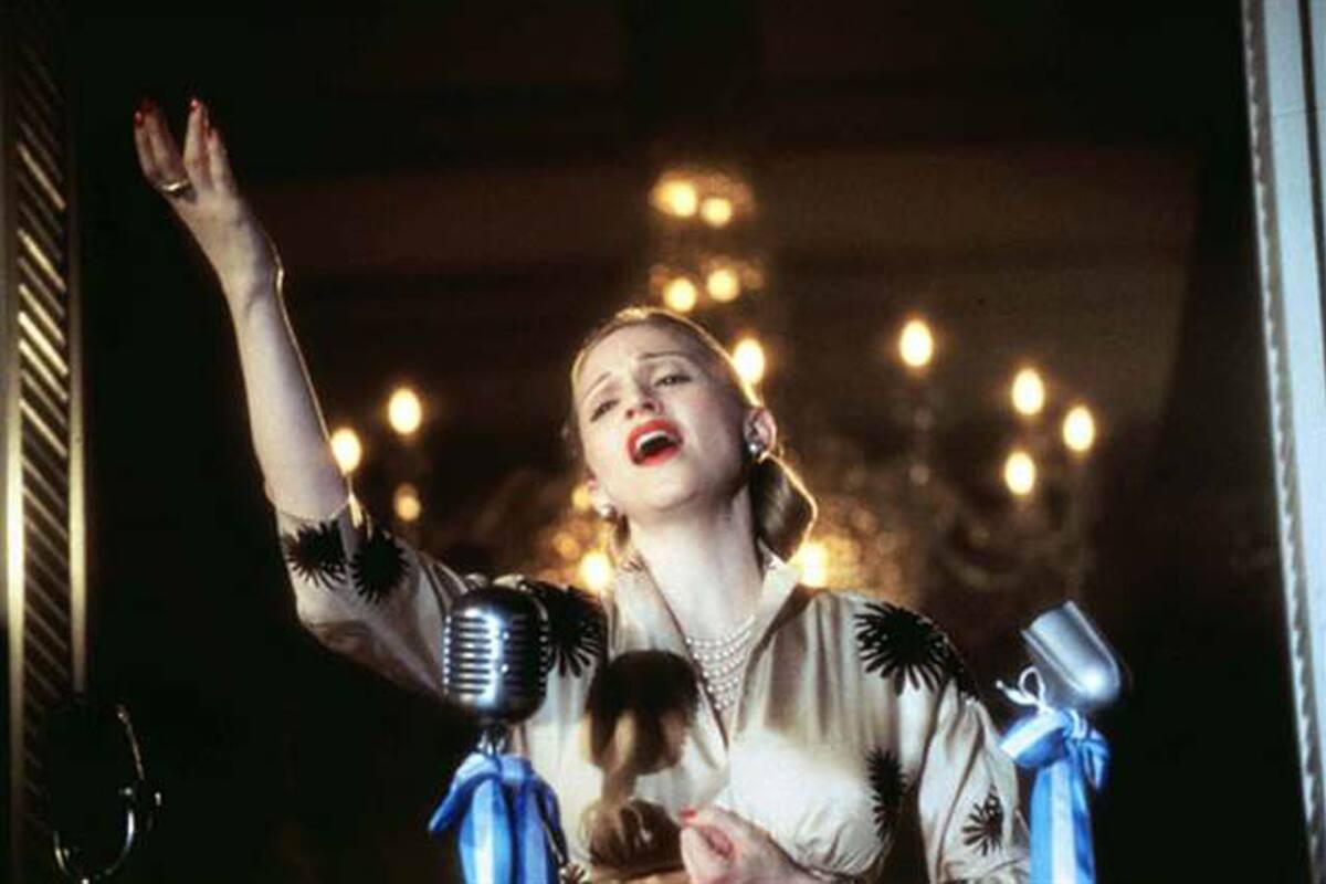 Madonna protagonizando a Evita
