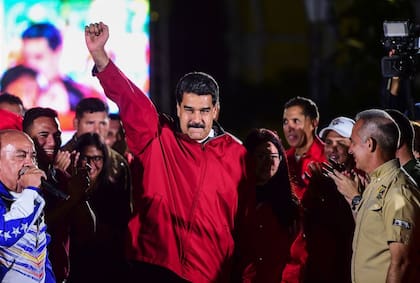 Maduro, anteanoche, tras proclamar la victoria en la Constituyente