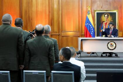 Maduro, en un encuentro con militares, en Caracas