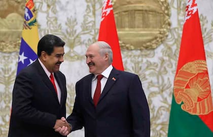 Maduro en una reunión con Lukashenko en Minsk en 2017