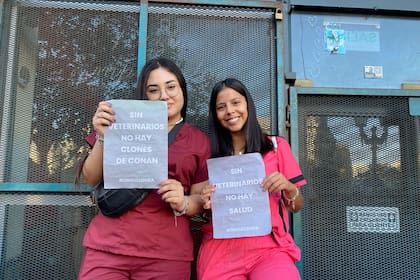 Magalí y Luciana, estudiantes de veterinaria, marchan por primera vez