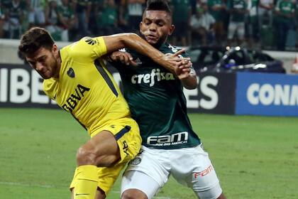 Magallán y Borja, en ocasión de uno de los duelos entre Boca y Palmeiras