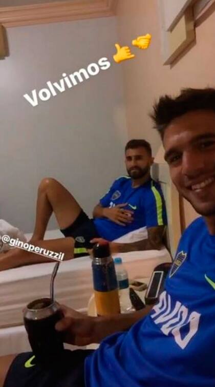 Magallán y Gino Peruzzi, su compañero de habitación en las concentraciones de Boca