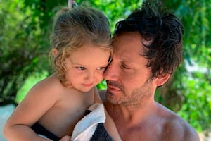 Magnolia y Benjamín Vicuña Mori, en la foto que el actor chileno le dedicó a su hija en su tercer cumpleaños