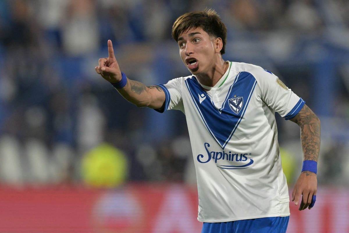 Maher Carrizo, en un partido de Vélez por la Copa Libertadores 2025