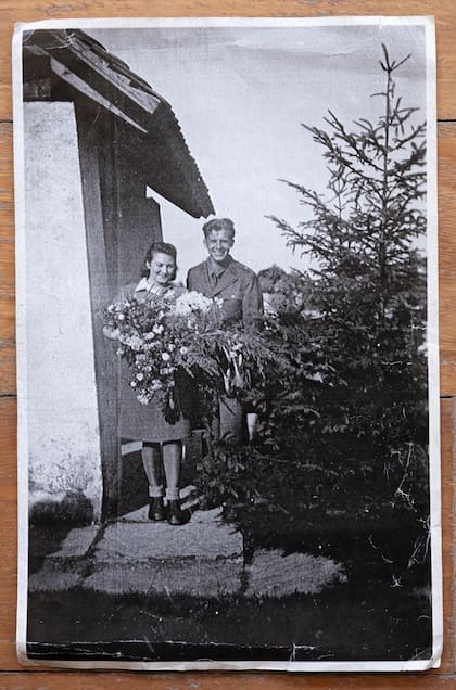 Maia Ana Olszewska y José Zbigniew Fularski el día de su casamiento, en 1945.