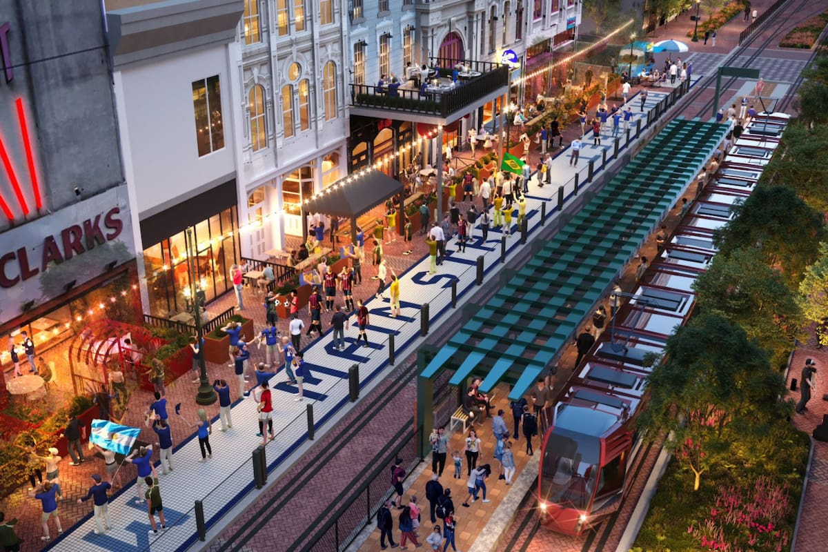 Main Street, en Houston, se transforma en un largo paseo peatonal de cara al Mundial 2026