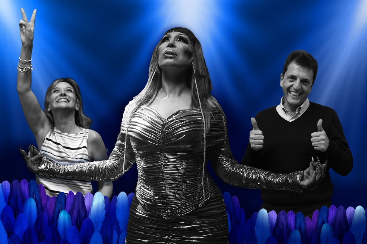 Malena Galmarini, Moria Casán y Sergio Massa