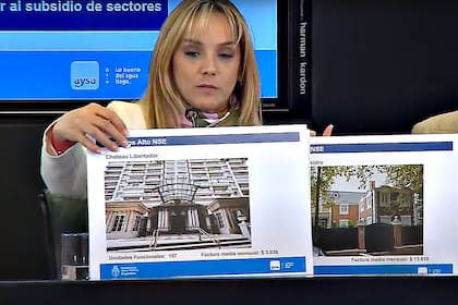 Malena Galmarini muestra una serie de propiedades de alto nivel en las que, según informó, se pagan facturas bajísimas de agua