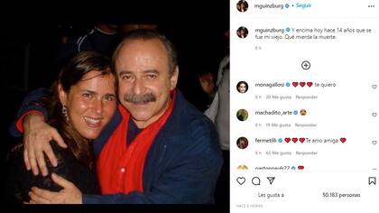 Malena Guinzburg recordó a su papá en el 14 aniversario de su muerte