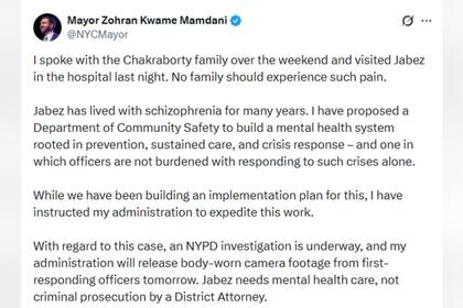 Mamdani promovió iniciativas relacionadas con la salud mental en la ciudad de Nueva York