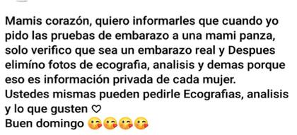 "Mami corazón" y "mami panza" son dos términos que se utilizan con frecuencia en estos espacios