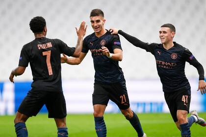 Manchester City Olympique de Marsella Festejo de gol