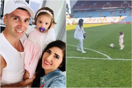 Mandinha, la esposa de Dibu Martínez, mostró el talento futbolístico de su hija