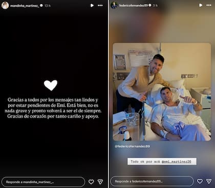 Mandinha y Fede Fernández fueron de los primeros en enviar sus mensajes para el Dibu
