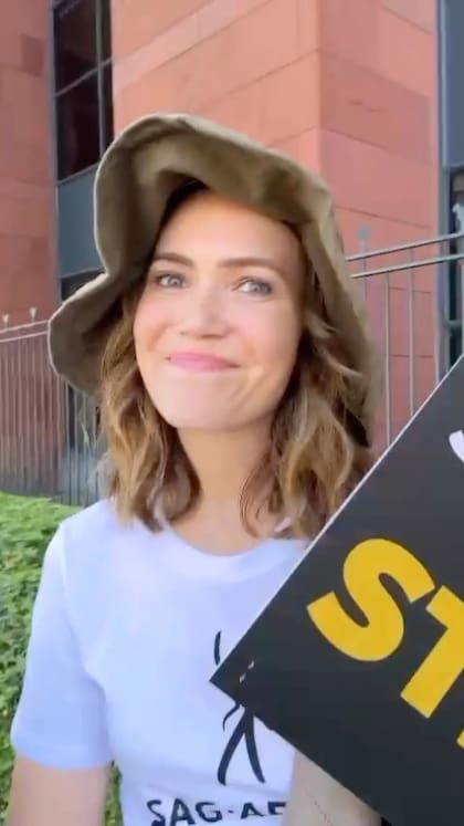 Mandy Moore en la huelga de actores
