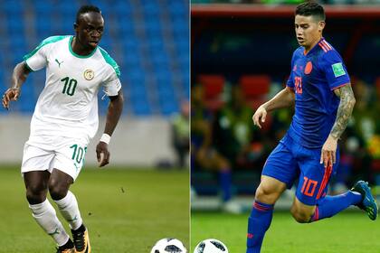 Mané y James, los 10 de Senegal y Colombia, buscarán darle el pase a octavos a su selección