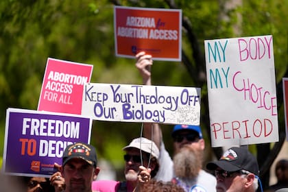 Manifestación a favor del derecho al aborto en Phoenix, Estados Unidos