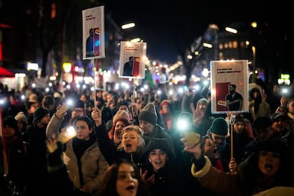 Manifestación en apoyo de las protestas antigubernamentales de Irán, en Berlín