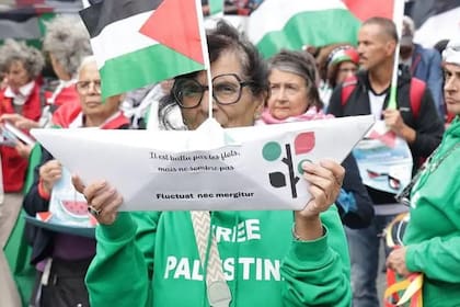 Manifestación en París en apoyo a la Global Sumud Flotilla