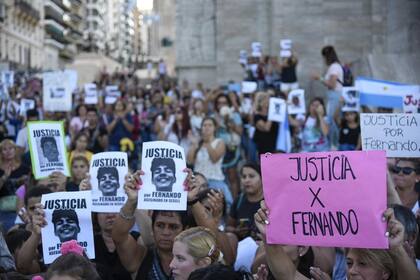 Manifestación en Villa Gesell por el asesinato de Fernando Baez Sosa