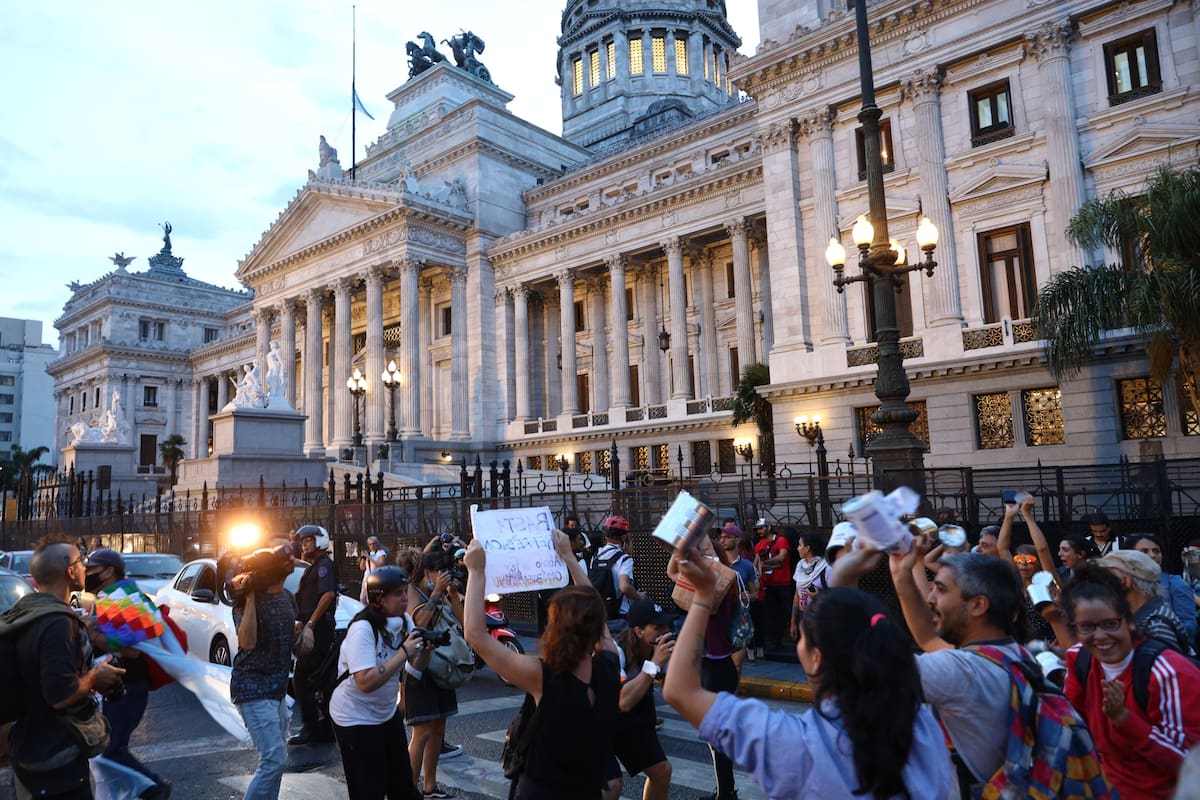 Manifestación frente al Congreso de la Nación