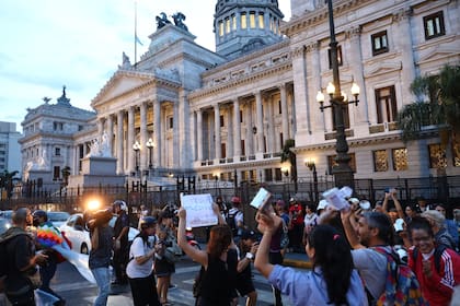 Manifestación frente al Congreso de la Nación