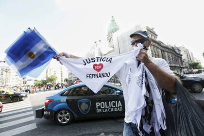 Manifestación frente al Congreso por el asesinato de Fernando Baez Sosa en Villa Gesell