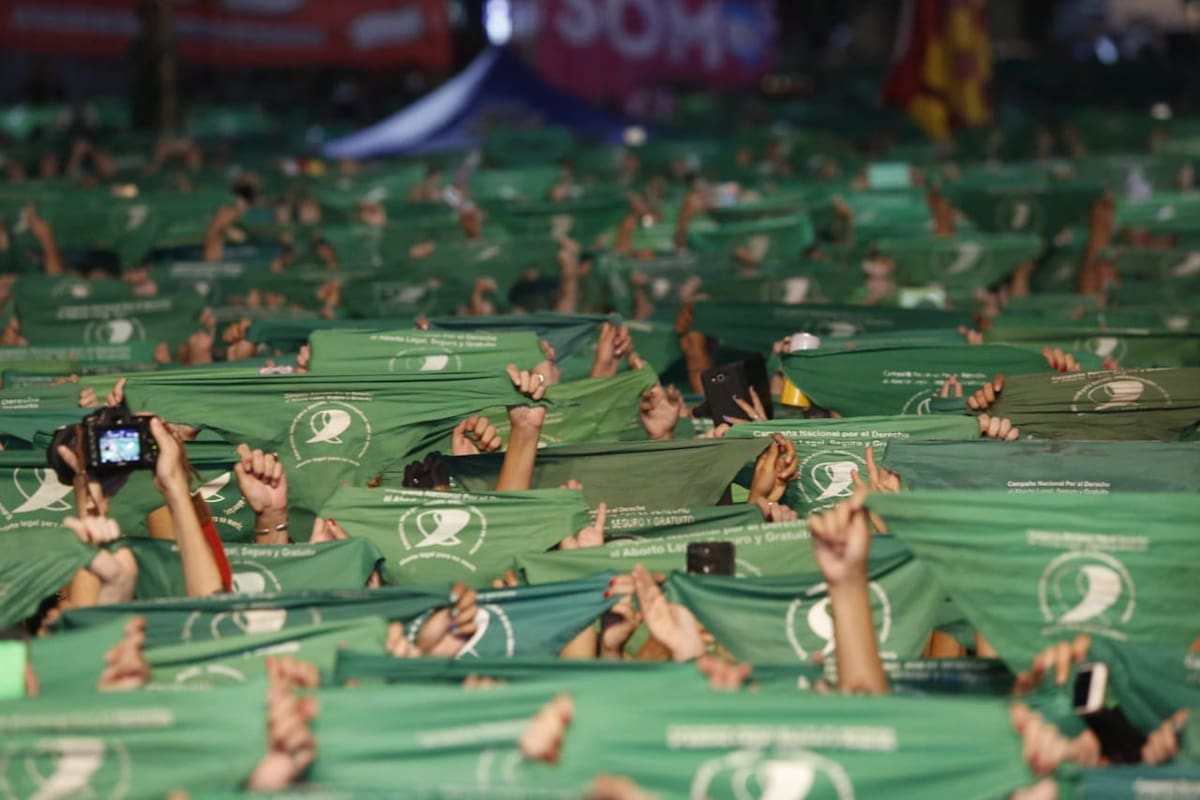 Manifestación frente al Congreso por la legalización del aborto