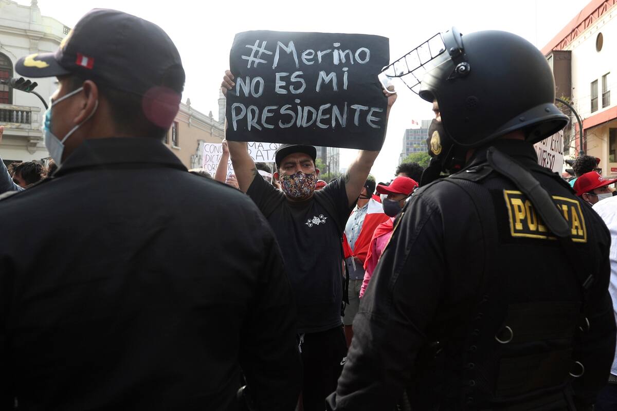Manifestaciones en contra de Manuel Merino en Lima