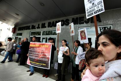 Manifestantes antiaborto en una marcha anterior