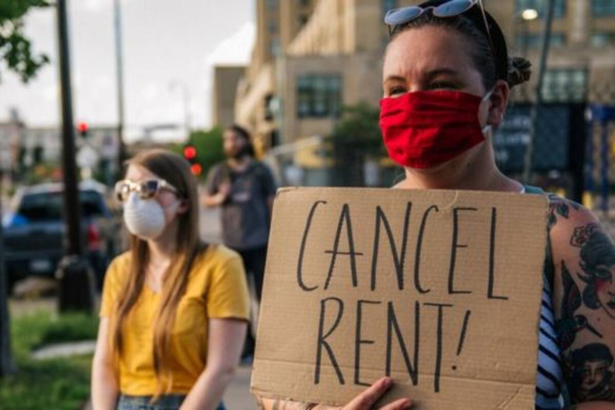 Manifestantes en Mineápolis, Estados Unidos, reclaman que se suspenda el pago de la renta en medio de la pandemia