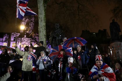 Manifestantes pro-Brexit en Parliament Square