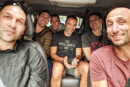 Manu Ginóbili y sus compañeros de la Generación Dorada, en San Antonio.