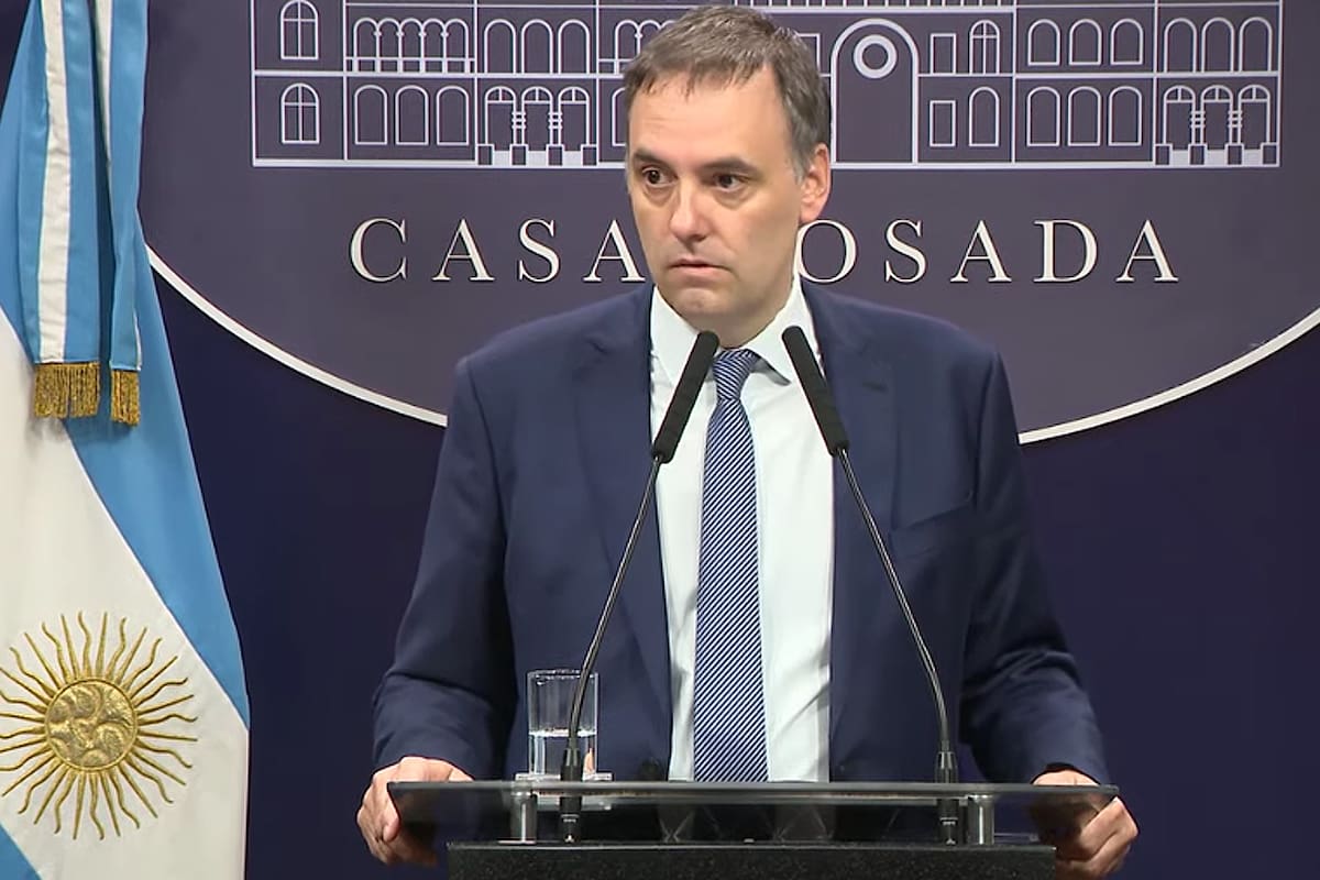 Manuel Adorni, en la conferencia de prensa desde la Casa Rosada