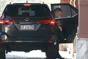 Manuel Adorni, hoy, al llegar a Casa Rosada