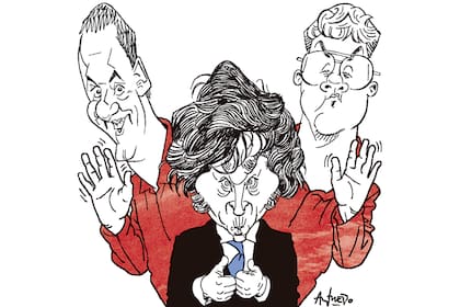 Manuel Adorni, Javier Milei y Hayden Davis