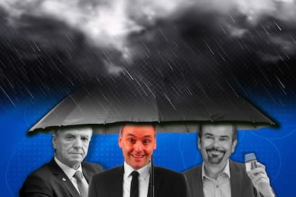 Manuel Adorni junto a Natalio Grinman (CAC) y el embajador de Francia, Romain Nadal