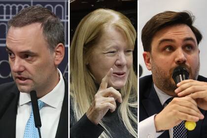 Manuel Adorni, Margarita Stolbizer y Ramiro Marra