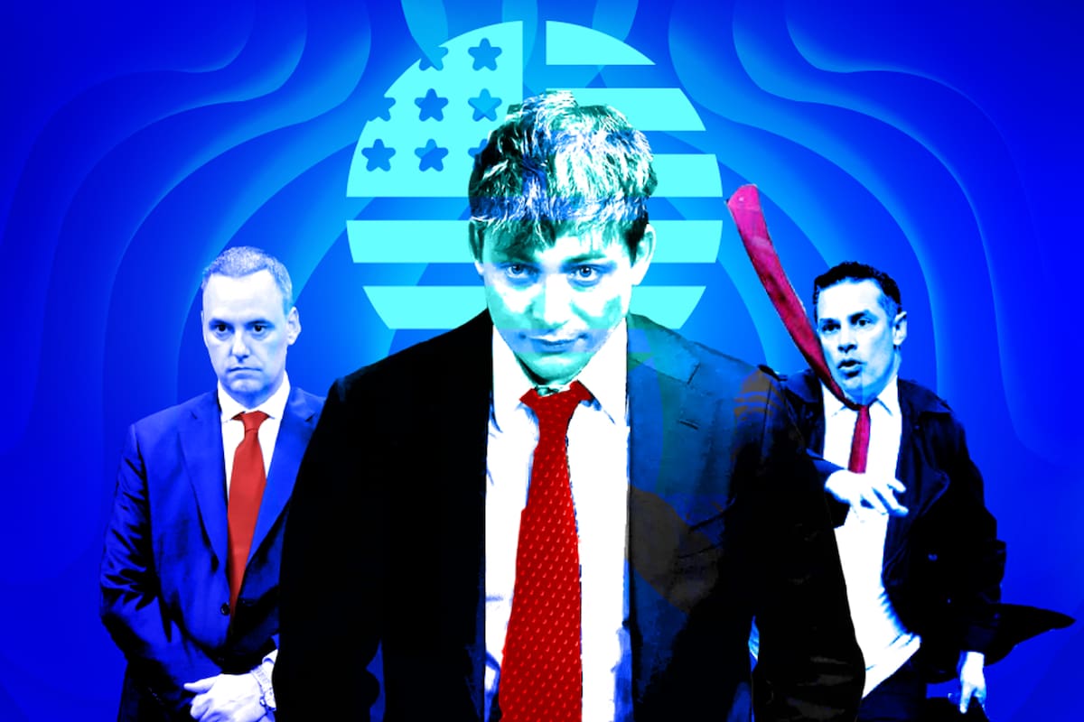 Manuel Adorni, Santiago Caputo y Sebastián Amerio