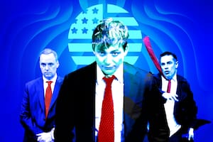 Manuel Adorni, Santiago Caputo y Sebastián Amerio